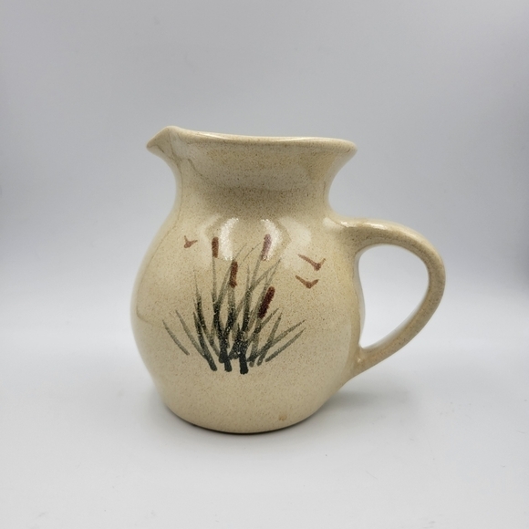 Hand Painted Ceramic Cattail Creamer/Small Pitcher - Picture 1 of 4